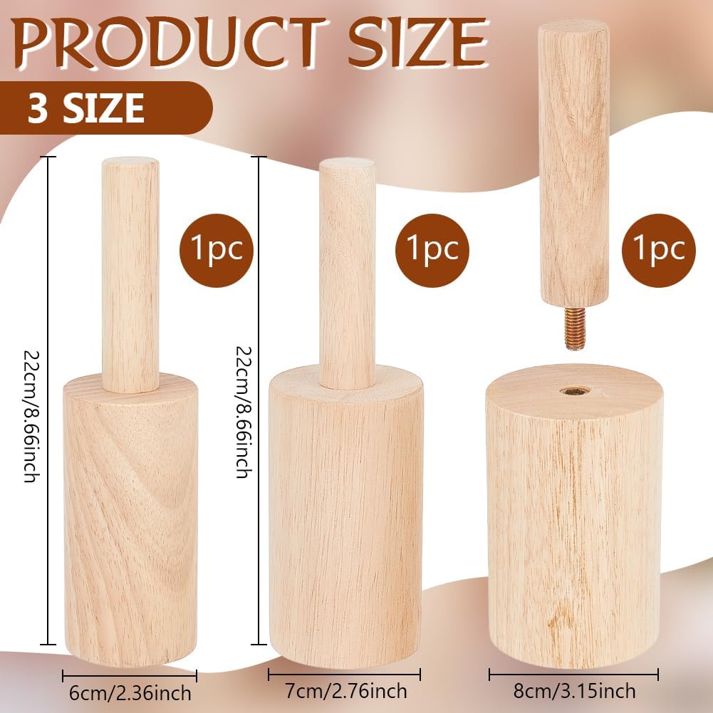 BENECREAT Tassen-Töpferformen in 3 Grössen, 6/7/8 cm Innendurchmesser, Tassenformungswerkzeuge aus H