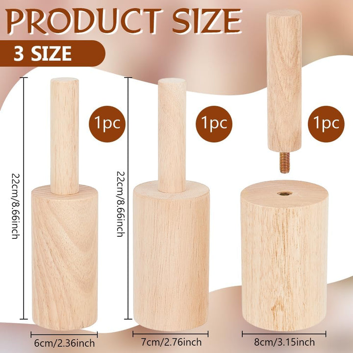 BENECREAT Tassen-Töpferformen in 3 Grössen, 6/7/8 cm Innendurchmesser, Tassenformungswerkzeuge aus H