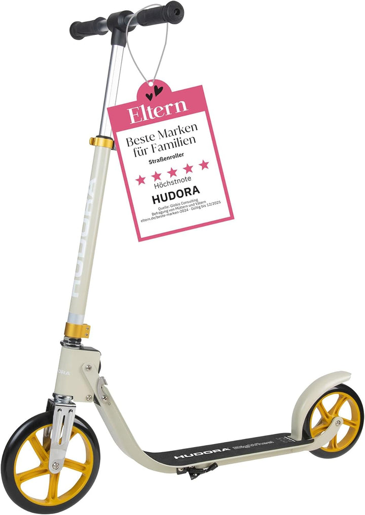 HUDORA BigWheel® 215 Scooter - Komfortabler Aluminium-Roller für bis zu 100kg - Höhenverstellbarer &