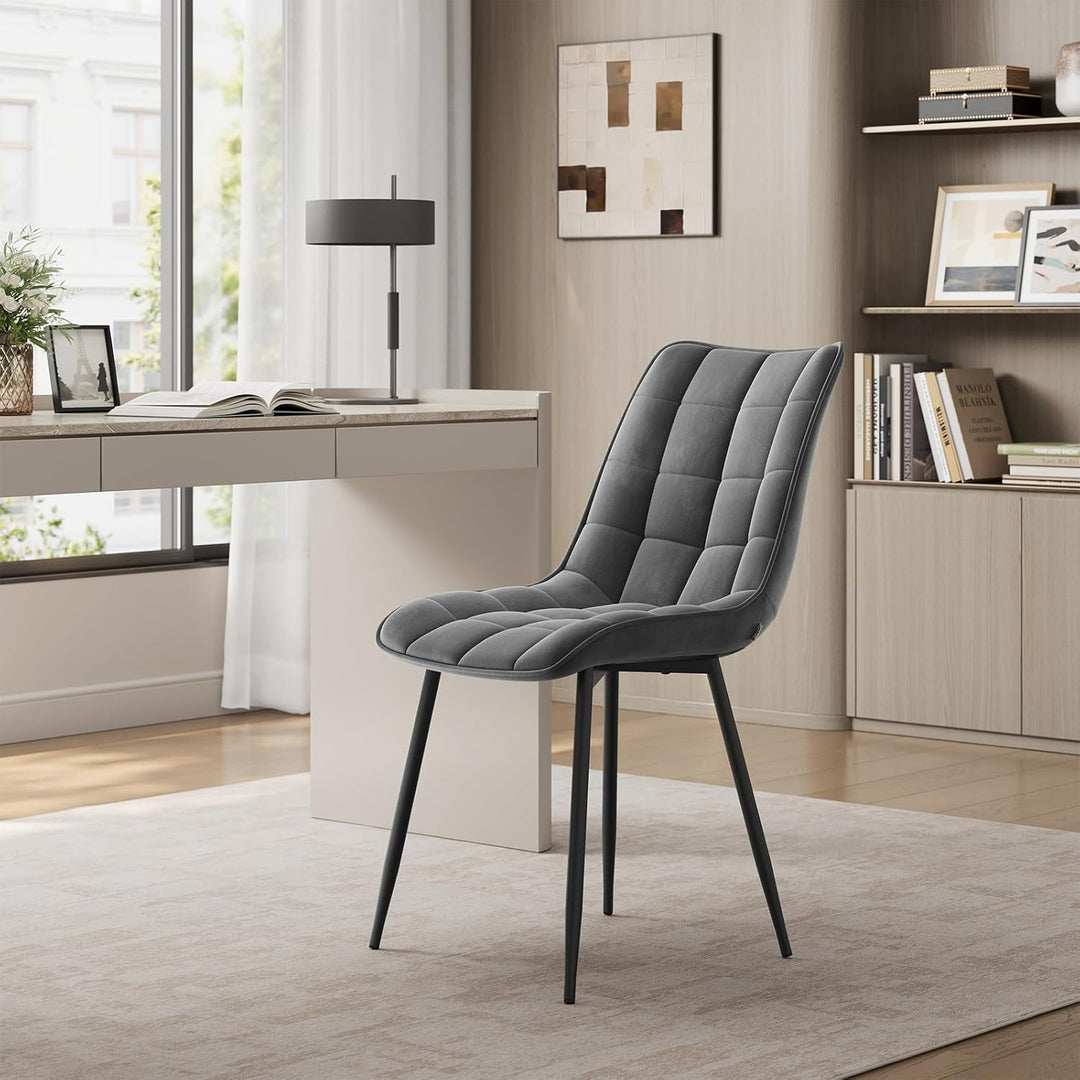 WOLTU® Esszimmerstühle BH142dgr-2 2er Set Küchenstuhl Polsterstuhl Wohnzimmerstuhl Sessel mit Rücken