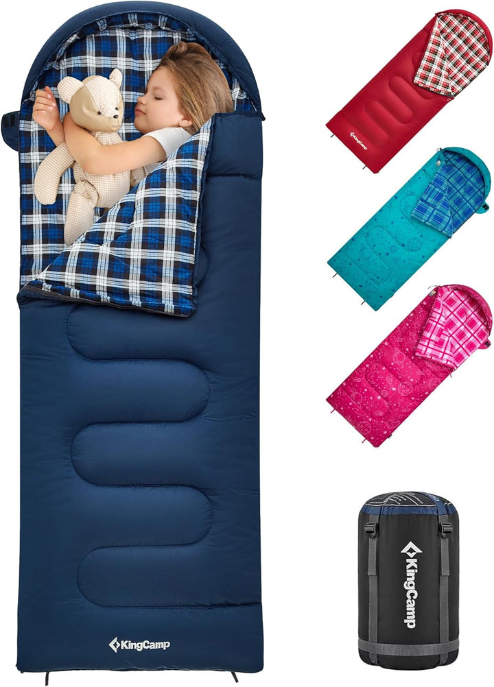 KingCamp Kinderschlafsack Schlafsack Winter Warmer Deckenschlafsack 3-4 Jahreszeiten für Kinder beim