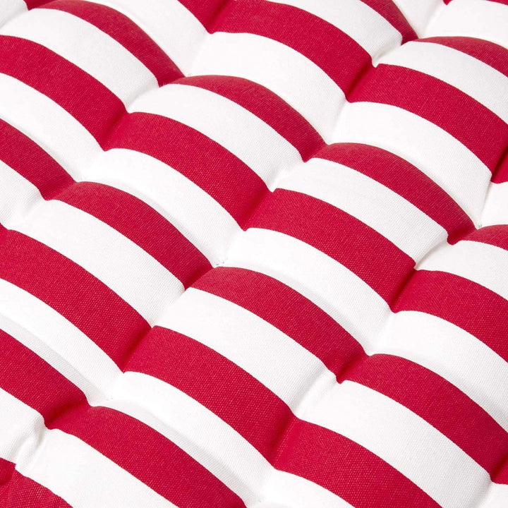Homescapes gestreifte Bankauflage, rot, Sitzkissen für Bänke und Gartenbänke mit Bezug aus 100% Baum