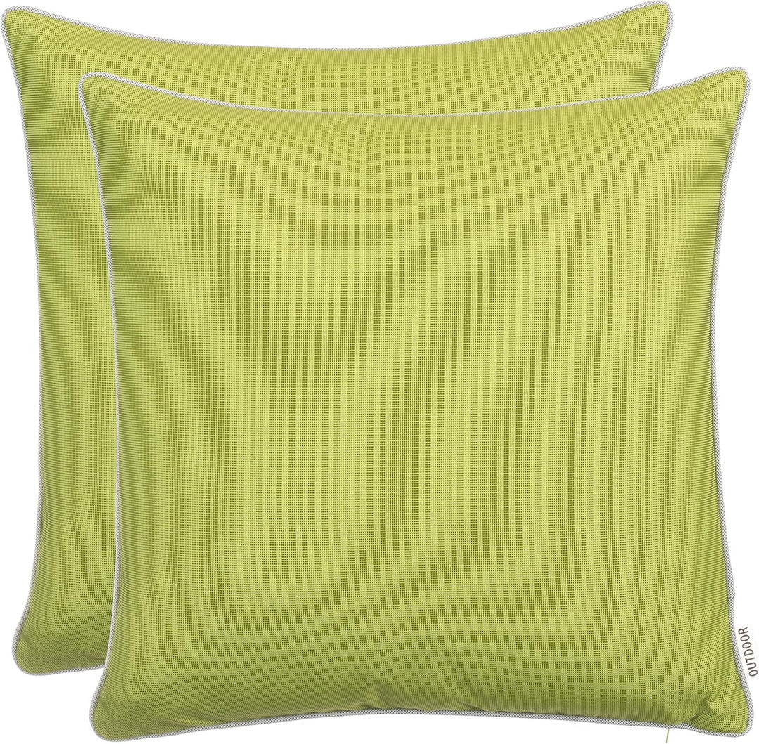 Brandsseller Outdoor Garten Kissen Dekokissen mit Paspel - Garngefärbt Uni Schmutz- und Wasserabweis