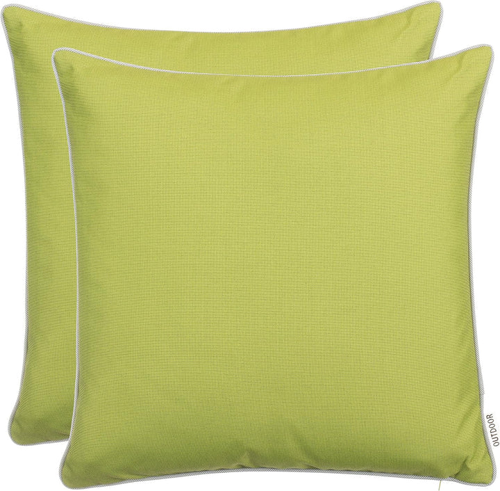 Brandsseller Outdoor Garten Kissen Dekokissen mit Paspel - Garngefärbt Uni Schmutz- und Wasserabweis