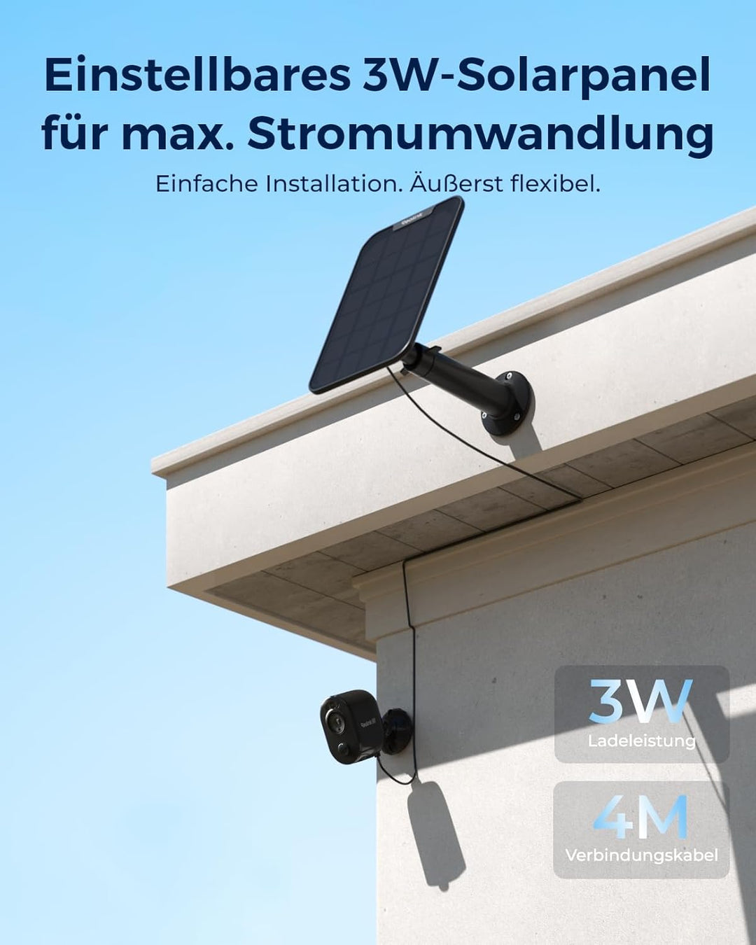 Reolink Solar Überwachungskamera Aussen Akku WLAN, 2K 4MP Farbnachtsicht, Personen/Fahrzeugerkennung