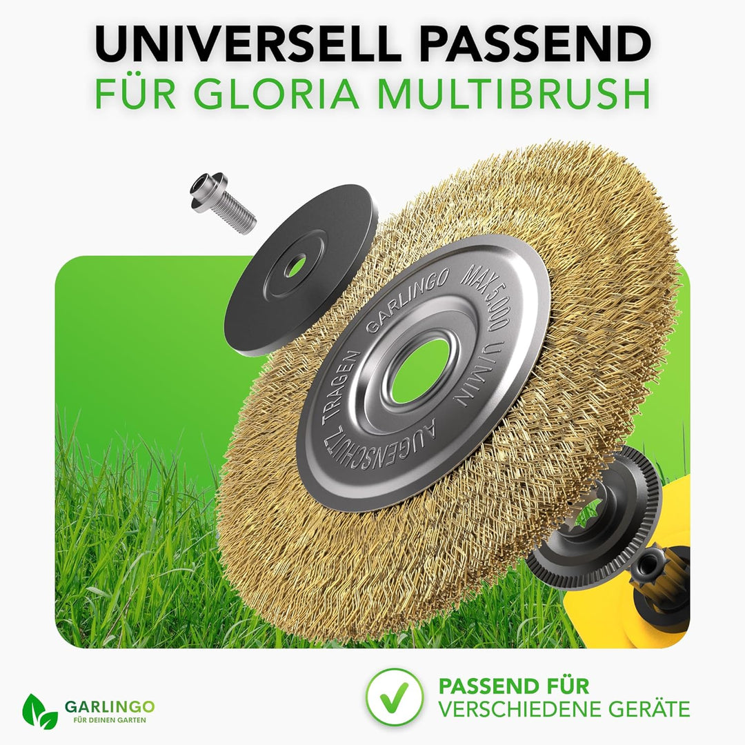 GARLINGO Fugenbürste 4er Set | Kompatibel mit Gloria Multibrush und Anderen Drahtbürsten | 10 mm Bre