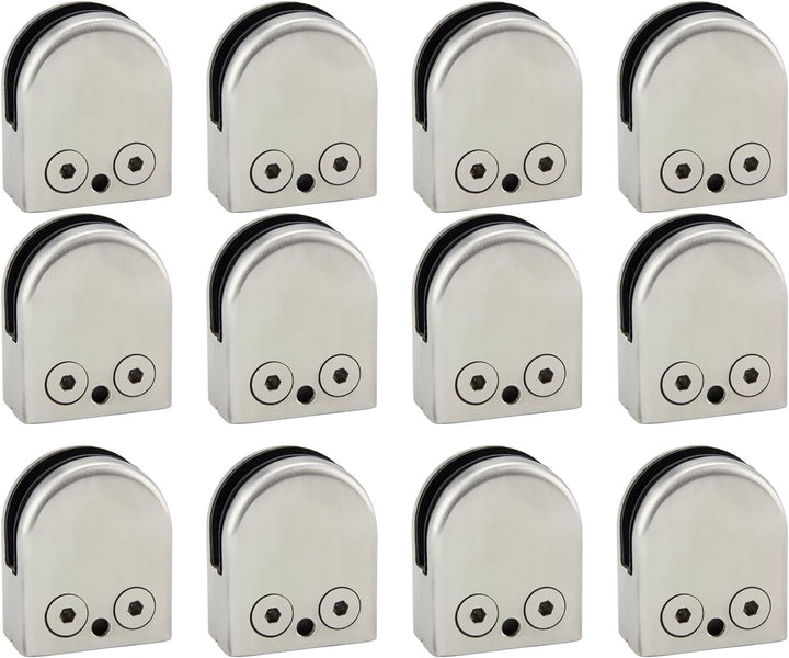 (Verbesserte Version) 12 x Edelstahl Stainless Steel 304 Klemmhalter Glasklemme Glasklemmhalter Glas