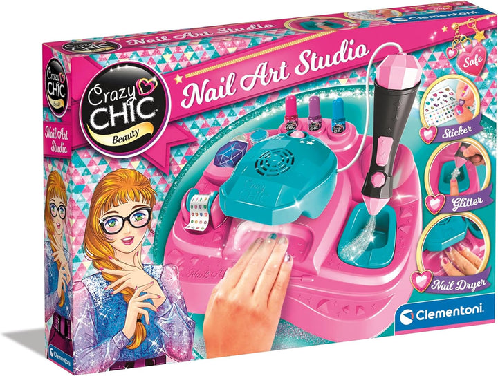 Clementoni Crazy Chic Superstar Nageldesign - Nagelstudio für Kinder ab 6 Jahren - Inkl. Nagellacke,