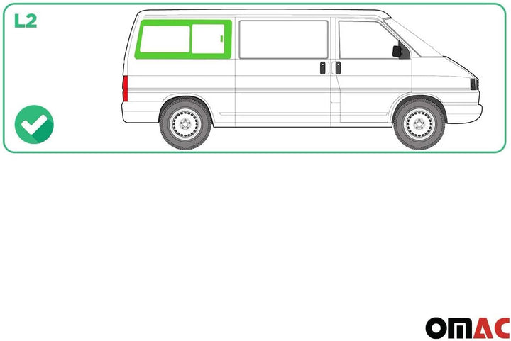 Seitenfenster Schiebefenster Kompatibel mit VW T4 Transporter 1990-2003 Hinten Rechts L2, Hinten Rec
