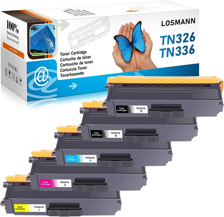 5x LOSMANN Toner Kompatibel für TN-336 TN-326 für Brother DCP-L8400CDN DCP-L8450CDW HL-L8250CDN HL-L