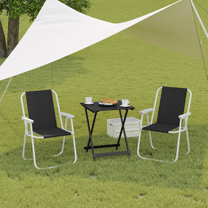 WOLTU Alu Tisch Klapptisch Campingtisch Balkontisch Gartentisch Klappbar aus Aluminium, 50.5x47x59.5