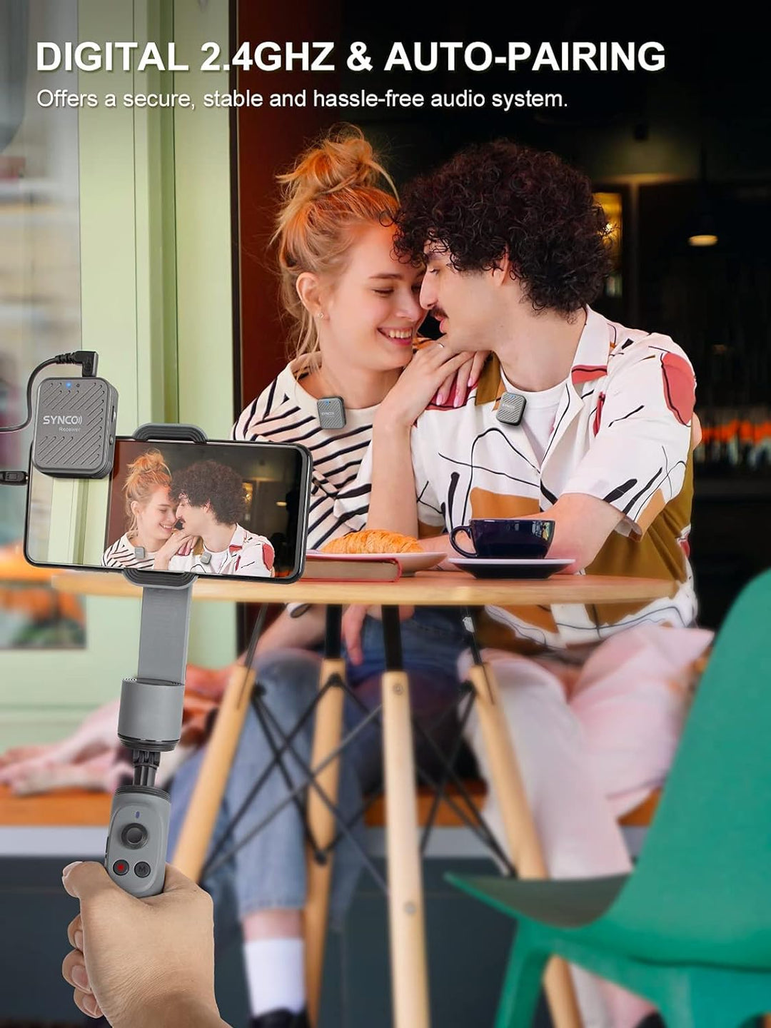 SYNCO Lavalier Funkmikrofon G1(A2), 2,4GHz Kabellos Ansteckmikrofon System, Wireless Microphone Mics