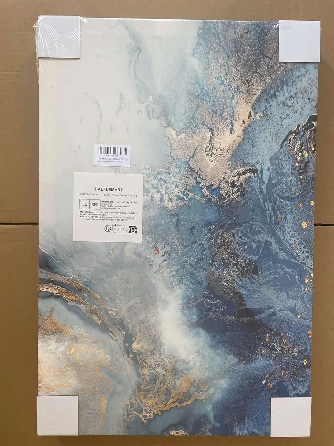 3 Pcs Mit Rahmen Goldblauer Ozean Leinwand Bilder Abstrakte Krachende Wellen Bild auf Leinwand Maler