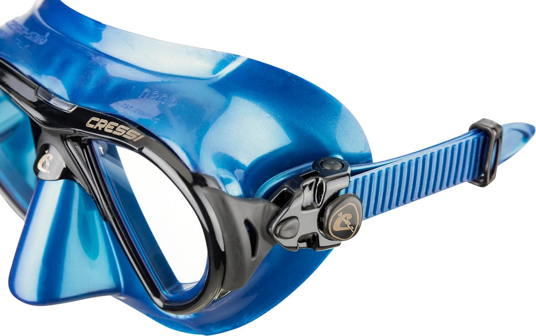 Cressi Herren Nano Taucherbrille UNI Blau Nery/Schwarz, UNI Blau Nery/Schwarz