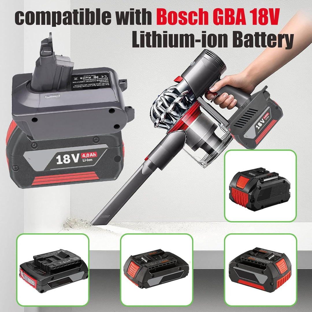 Universal V6 Akku-Adapter für Dyson, kompatibel mit Bosch Professional 18V GBA System Akku, Mehrzwec