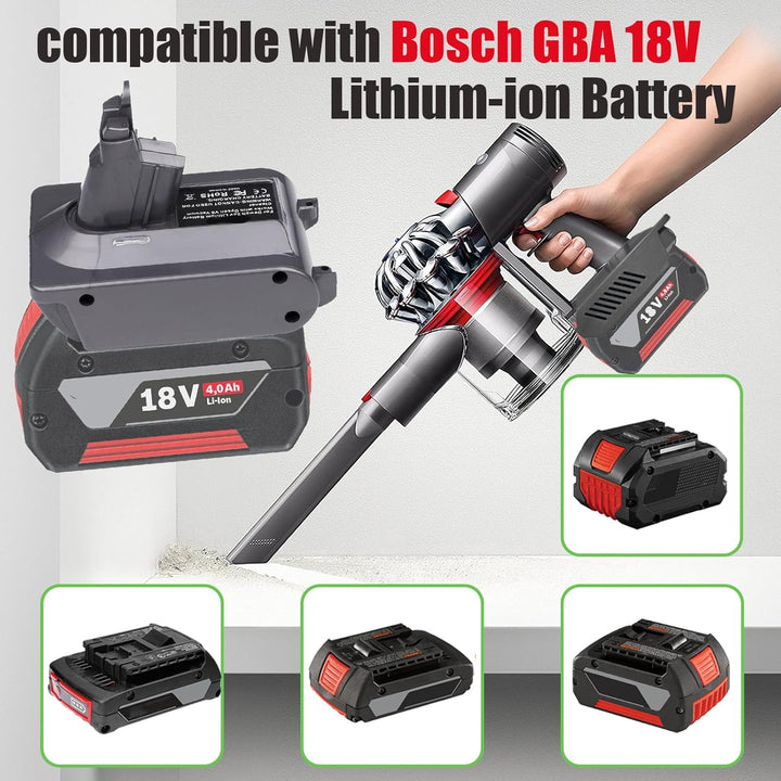 Universal V6 Akku-Adapter für Dyson, kompatibel mit Bosch Professional 18V GBA System Akku, Mehrzwec