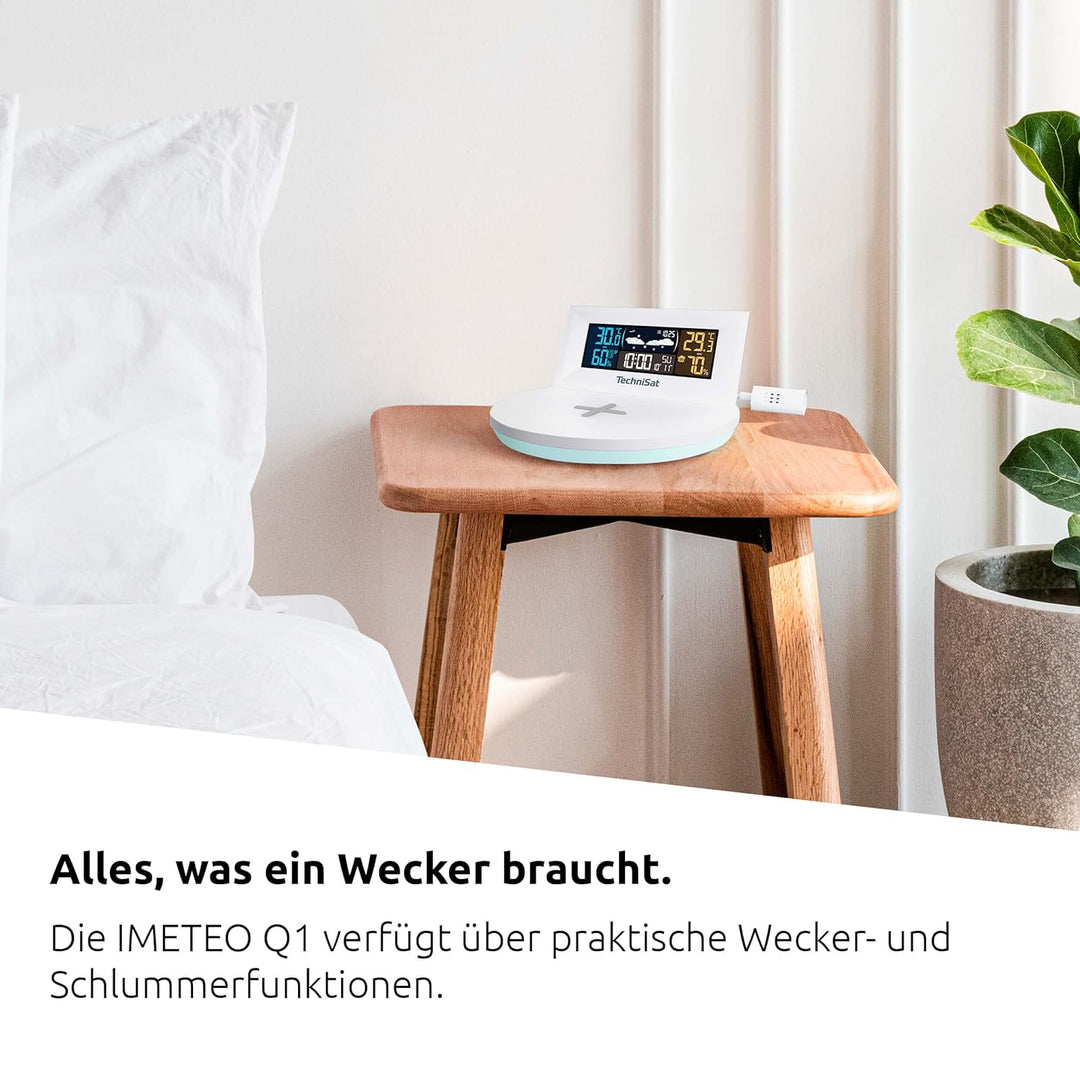 TechniSat IMETEO Q1- Wetterstation mit Aussensensor (Messung von Temperatur, Luftfeuchtigkeit, UV-In