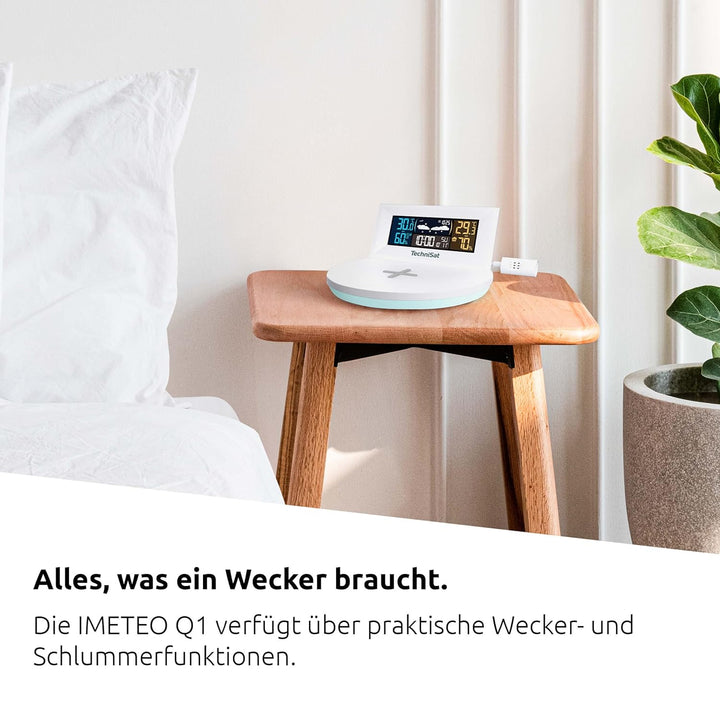 TechniSat IMETEO Q1- Wetterstation mit Aussensensor (Messung von Temperatur, Luftfeuchtigkeit, UV-In