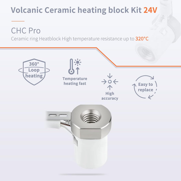 Upgrade Rapid Heat CHC Pro Hotend Keramik Heizkern Bimetall Heatbreak High Flow Kompatibel mit V6 Vo