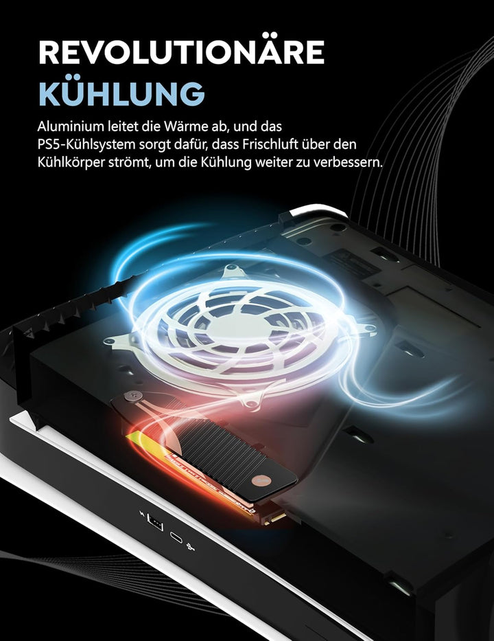 Sabrent M.2 NVMe SSD 2TB Gen 4 mit PS5 Kühlkörper, Internes Solid State 7100 MB/s Lesen, PCIe 4.0 in