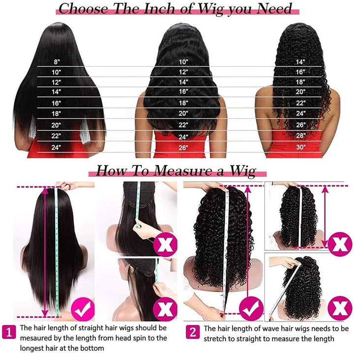 Perücke für Damen Natürlich Brasilianisch Deep Wave Human Hair Wig Stirnband Menschliches Haar 10 In