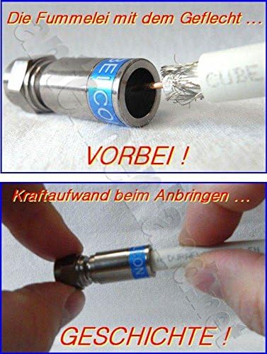 50 x Cabelcon F-59-CX3 6.0 QM Quick Mount Stecker für RG59 (6 mm) Kabel, WASSERDICHT!