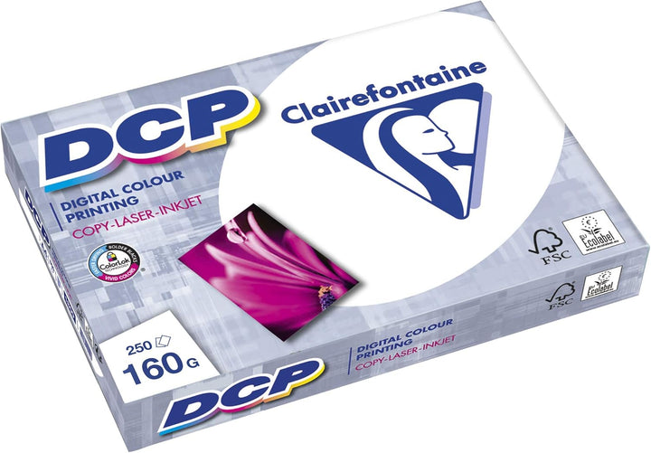 Clairefontaine Druckerpapier DCP in satiniertem Weiss / 4 x 250 Blatt in DIN A4 mit 160 Gramm / Prem