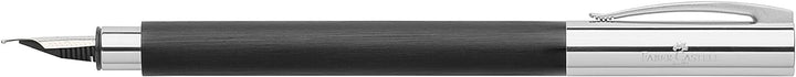 Faber-Castell 148140 - Füllfederhalter AMBITION Edelharz, Feder: M, Schaftfarbe: schwarz / silber Ed