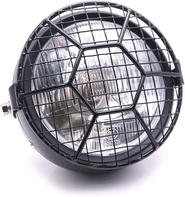 Motorrad Scheinwerfer, Retro 6 '' Universal Halogen Frontscheinwerfer mit Lampenschirmabdeckung zur