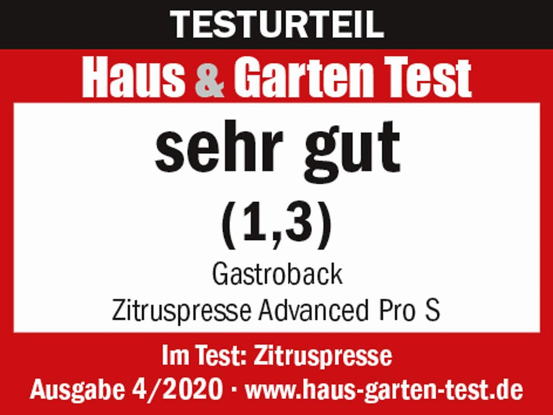 GASTROBACK 41150 Zitruspresse Advanced Pro S, 100 Watt, Aluminiumguss, Automatischer Anlauf, Edelsta