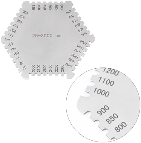 5 Stück Edelstahl-Nassfilmkamm 25-3000 um Dickenmessgerät mit Schwarzem Gehäuse, Zur Schichtdickenme