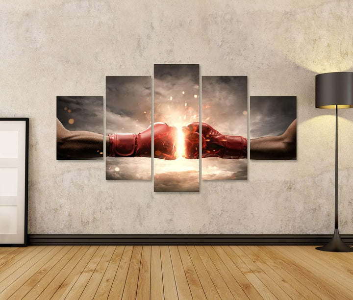 islandburner Bild auf Leinwand Boxen Kampf Motivation Energie Bilder Wandbilder Poster Leinwand 170x