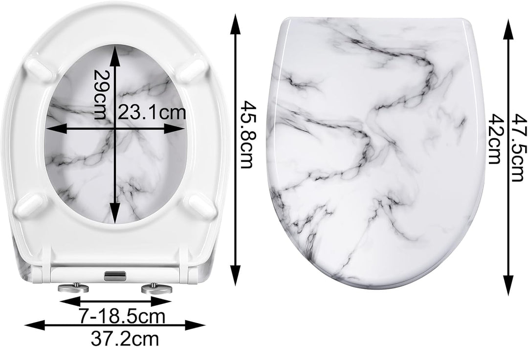 WOLTU Toilettendeckel, WC Sitz mit Absenkautomatik, Klodeckel Klobrille mit Quick-Release-Funktion,