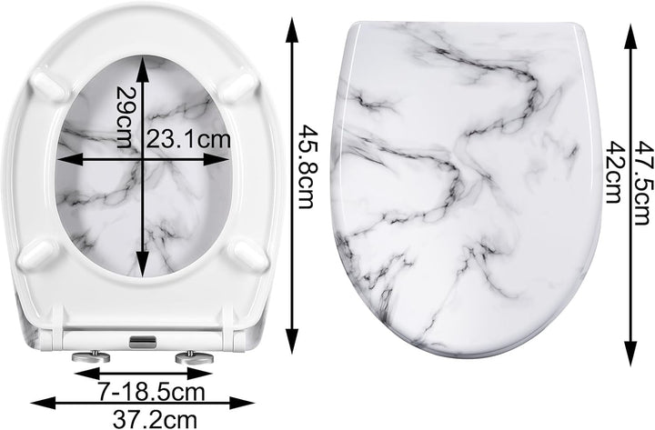 WOLTU Toilettendeckel, WC Sitz mit Absenkautomatik, Klodeckel Klobrille mit Quick-Release-Funktion,