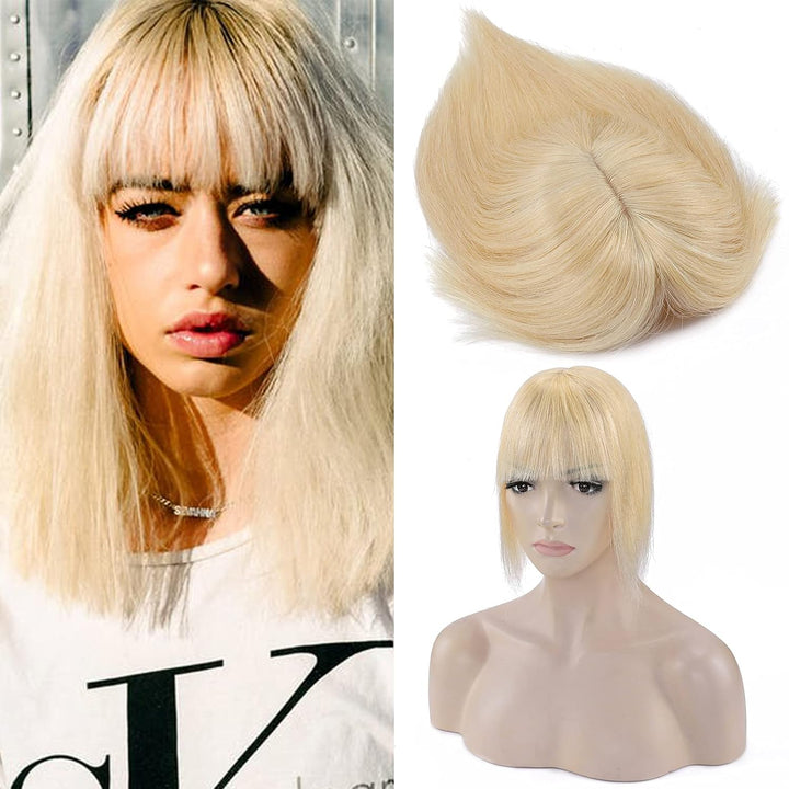 Silk-co Clip in Extension Echthaar Topeer Echthaar Haarteile Echthaar Toupet Haarverlängerung mit Fr