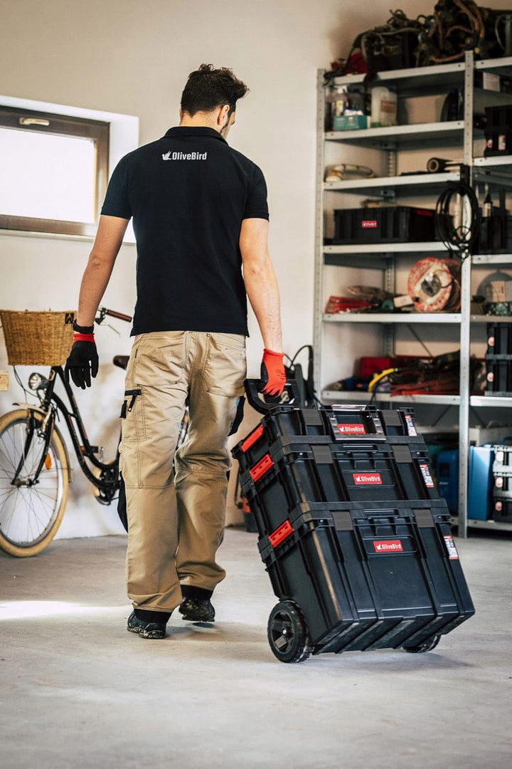 OliveBird 6 In 1 XL Sortimentskasten Werkstattwagen Rollbox Werkzeugkoffer Mobile Werkstatt Werkstat