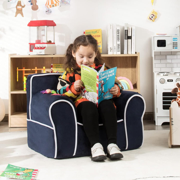 COSTWAY Kindersofa gepolstert, Kindersessel mit Schaumstofffüllung, Armlehne & Handgriff, Kindercouc