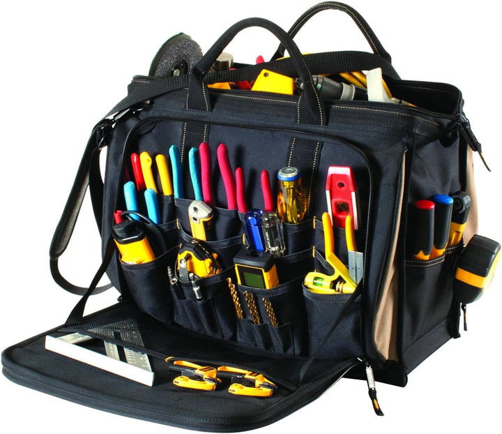 Custom LeatherCraft 1539 Werkzeugtasche mit 50 Fächern und Innentaschen Multi-Compartment 50 Pocket