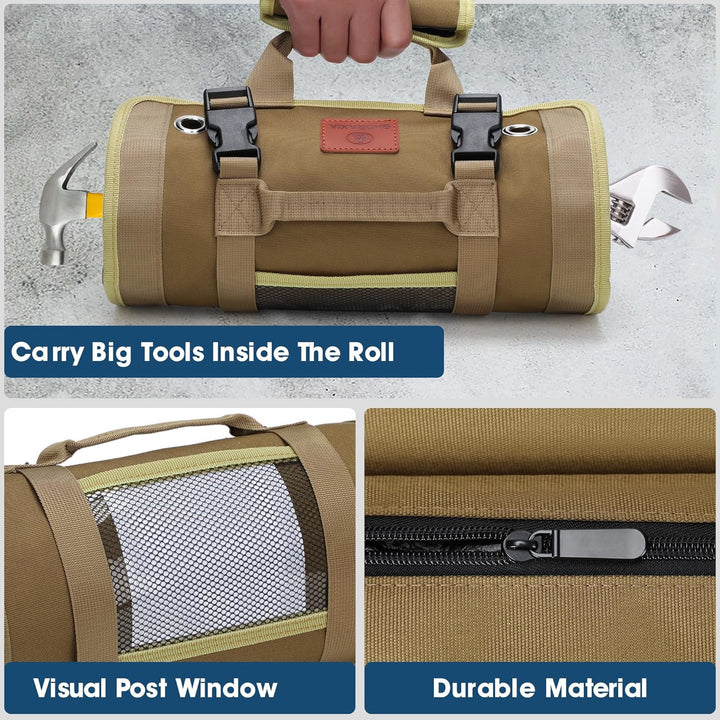 BAQRAXIA Werkzeugtasche, aufrollbare kleine Werkzeugbox, Werkzeuggeschenke für Männer, Vater, Eheman