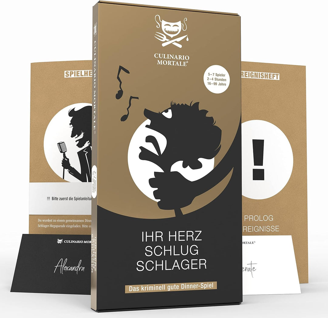 Culinario Mortale® – Ihr Herz schlug Schlager - Krimidinner für Zuhause für 5 bis 7 Personen - unter