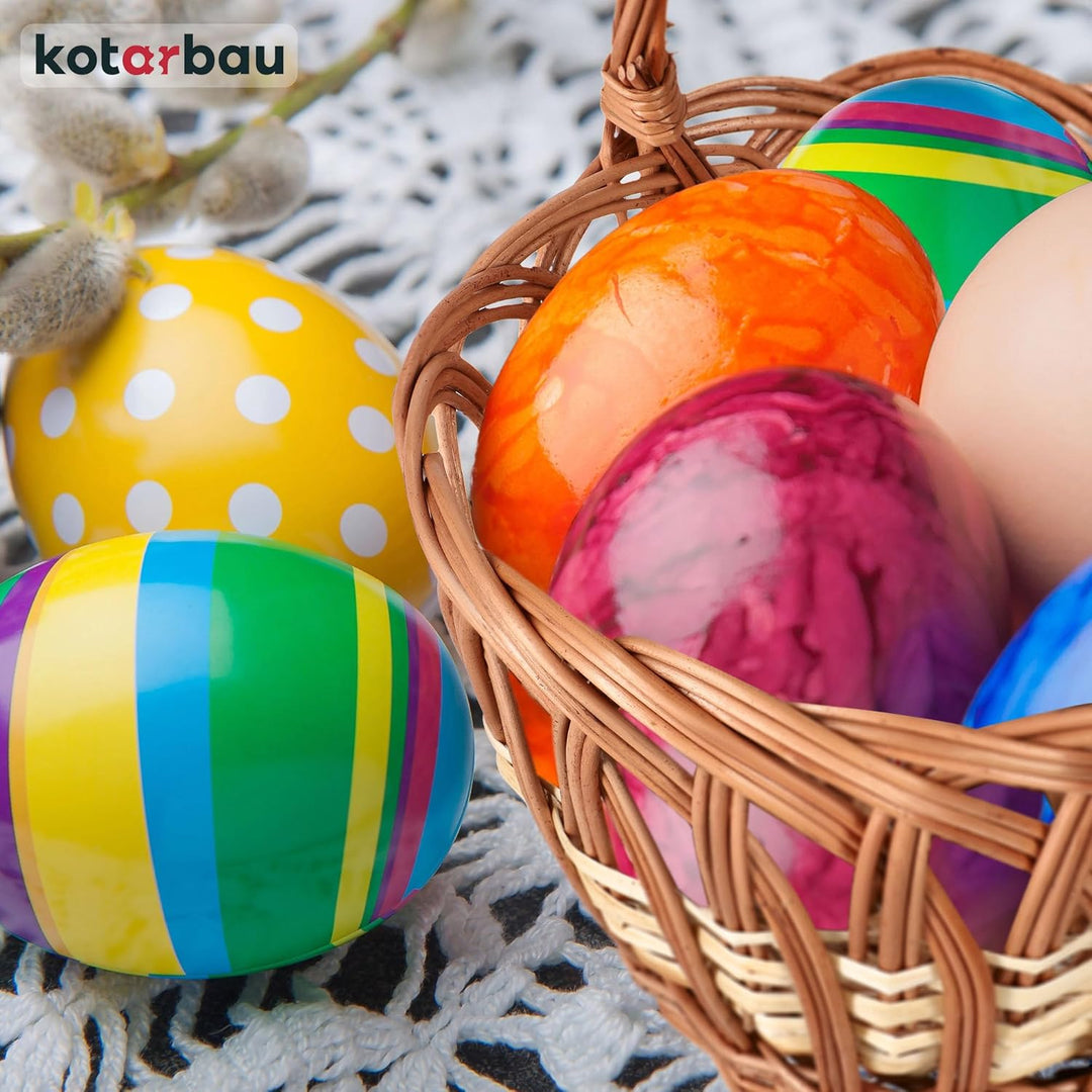 KOTARBAU® Weidenkorb mit Henkel Kinder Osterkorb mit Henkel Klein Rund 250 x 170 mm Osterkorb Weide