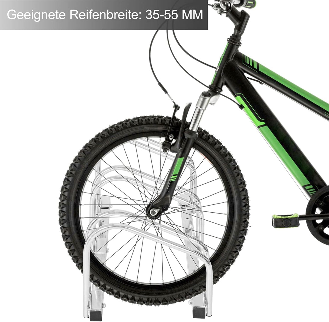 WOLTU Fahrradständer für 3 Fahrräder Fahrradhalterung auf dem Boden Aufstellständer für Fahrradaufhä