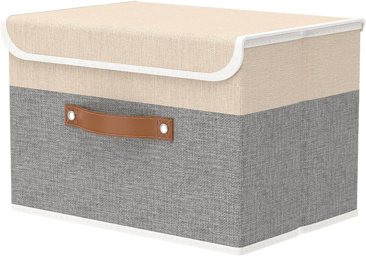 OUTBROS 1 Stück Aufbewahrungsboxen mit Deckel, 45 x 30 x 30 cm, faltbare Stoffboxen, Aufbewahrungskö