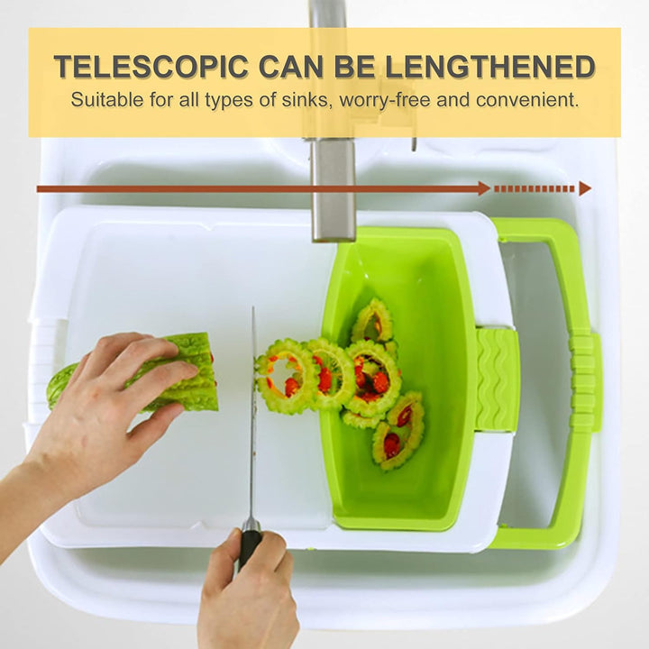Multifunktions-Schneidebretter Für Die Küche über Der Spüle Mit Vorratsbehälter Und Siebkombination,