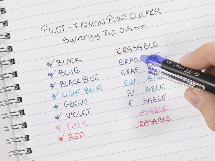 Pilot – 5er-Set Frixion Point Clicker – Tintenroller 0.5 mm mit löschbarer, thermosensitiver Tinte –