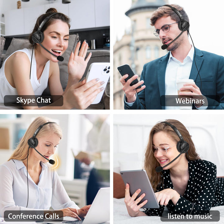 Arama 3,5mm Klinke Headset Handy, PC Kopfhörer mit Mikrofon Noise Cancelling für Fritzfon c6 c5 iPho