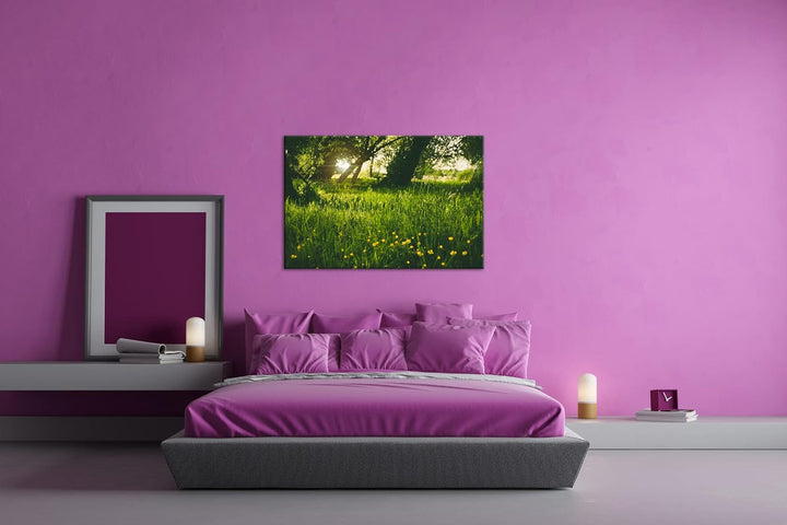 deyoli zauberhafte Butterblumen auf einer Wiese Format: 100x70 als Leinwand, Motiv fertig gerahmt au