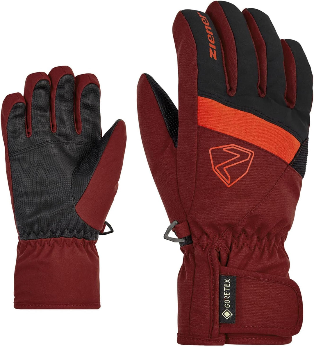 Ziener Kinder Leif GTX Junior Ski-Handschuhe/Wintersport | Wasserdicht, Atmungsaktiv -326 Red Cabin