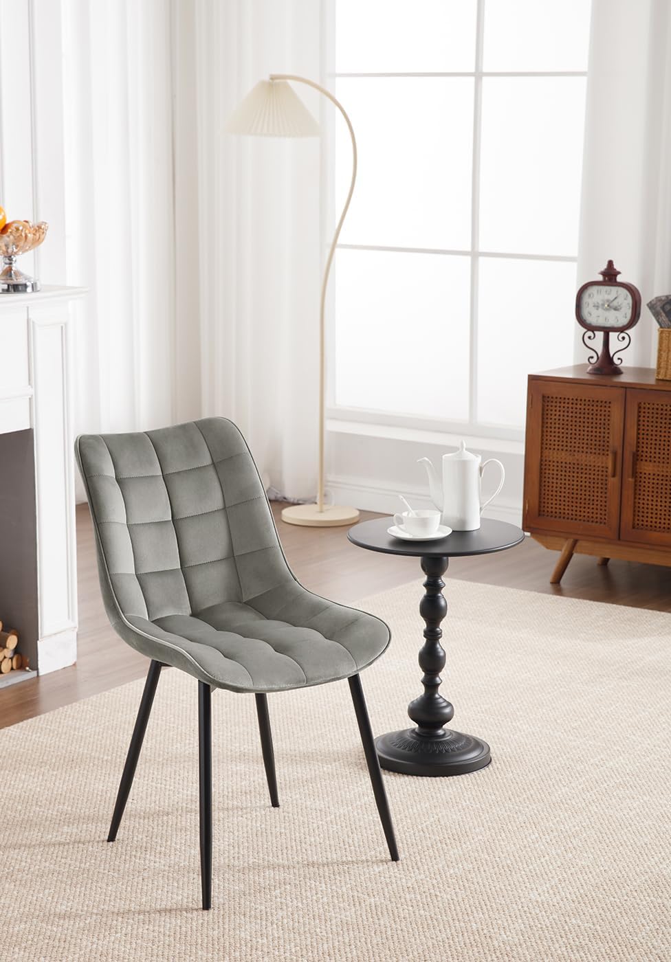 WOLTU® Esszimmerstühle BH142hgr-2 2er Set Küchenstuhl Polsterstuhl Wohnzimmerstuhl Sessel mit Rücken