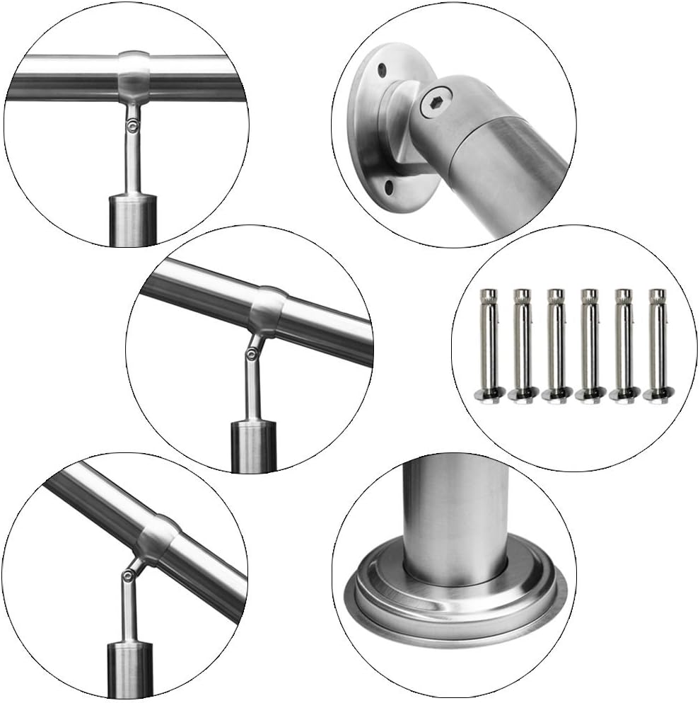 Edelstahl Handlauf Treppengeländer Geländer für Treppe Treppen mit Wandhalter seitliche Montage Wand